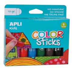   APLI Tempera kréta készlet, APLI Kids "Color Sticks", 6 különböző szín