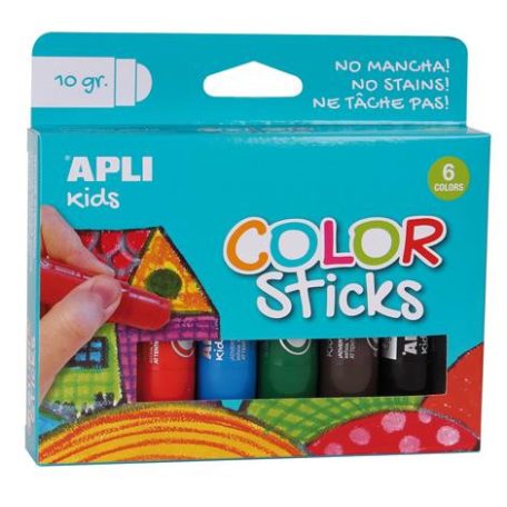 APLI Tempera kréta készlet, APLI Kids "Color Sticks", 6 különböző szín