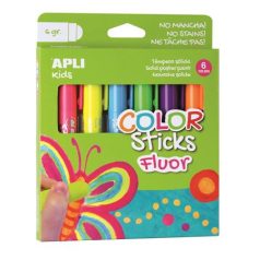   APLI Tempera kréta készlet, APLI Kids "Color Sticks Fluor", 6 fluoreszkáló szín