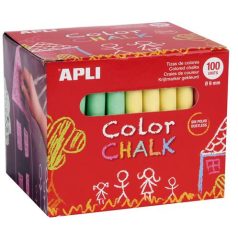 APLI Táblakréta, kerek, 100 darabos, APLI, vegyes színek