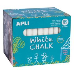 APLI Táblakréta, kerek, 100 darabos, APLI, fehér