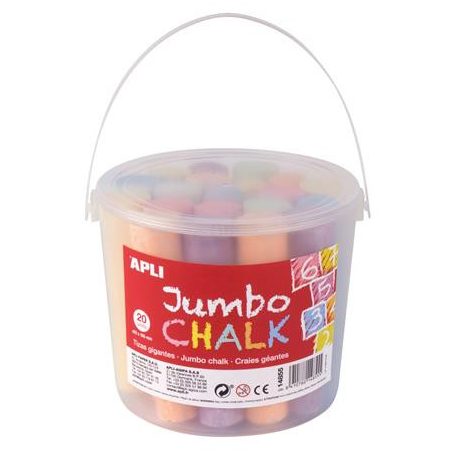 APLI Aszfaltkréta, kerek, jumbo, 20 darabos, APLI, vegyes színek