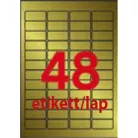 APLI Etikett, lézernyomtatókhoz és fénymásológépekhez, 45,7x21,2 mm, APLI,  matt, arany színű, 960 etikett/csomag