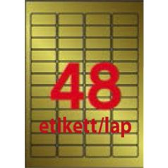   APLI Etikett, lézernyomtatókhoz és fénymásológépekhez, 45,7x21,2 mm, APLI,  matt, arany színű, 960 etikett/csomag