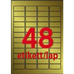   APLI Etikett, lézernyomtatókhoz és fénymásológépekhez, 45,7x21,2 mm, APLI,  matt, arany színű, 960 etikett/csomag