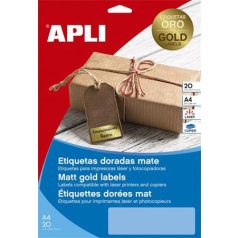   APLI Etikett, lézernyomtatókhoz és fénymásológépekhez, 63,5x29,6 mm, APLI,  matt, arany színű, 540 etikett/csomag