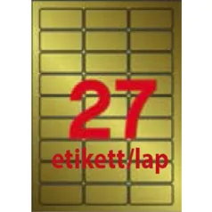   APLI Etikett, lézernyomtatókhoz és fénymásológépekhez, 63,5x29,6 mm, APLI,  matt, arany színű, 540 etikett/csomag