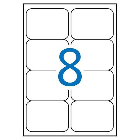 APLI Etikett, 99,1x67,7 mm, poliészter, időjárásálló, kerekített sarkú, fehér, APLI, 160 etikett/csomag