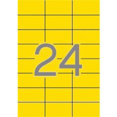   APLI Etikett, 70x37 mm, színes, APLI, sárga, 480 etikett/csomag