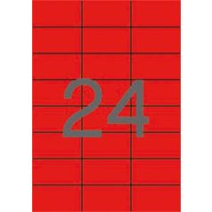   APLI Etikett, 70x37 mm, színes, APLI, piros, 480 etikett/csomag