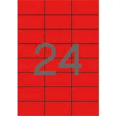   APLI Etikett, 70x37 mm, színes, APLI, piros, 480 etikett/csomag