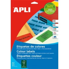   APLI Etikett, 105x37 mm, színes, APLI, piros, 320 etikett/csomag