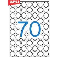   APLI Etikett, 19 mm kör, fehér, A5 hordozón, APLI, 1050 etikett/csomag