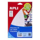 APLI Etikett, 8x12 mm, kerekített sarkú, A5 hordozón, APLI, 3375 etikett/csomag