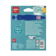   APLI Tempera készlet, ecsetvégű tubusban, APLI Kids "Paint&Fun", 6 különböző szín