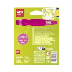  APLI Tempera készlet, ecsetvégű tubusban, APLI Kids "Paint&Fun", 6 különböző neon szín