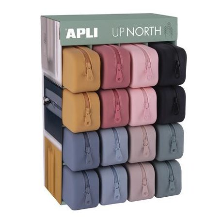 APLI Tolltartó display, cipzáras, szilikon, APLI "Up North", vegyes színek