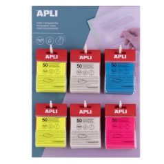   APLI Öntapadó jegyzettömb, átlátszó, vízálló, 75x75 mm, 50 lap, APLI, sárga