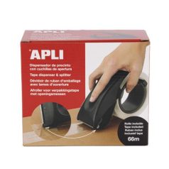   APLI Csomagolószalag adagoló, beépített pengével, csomagolószalaggal, APLI, fekete