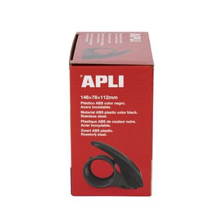 APLI Csomagolószalag adagoló, beépített pengével, csomagolószalaggal, APLI, fekete