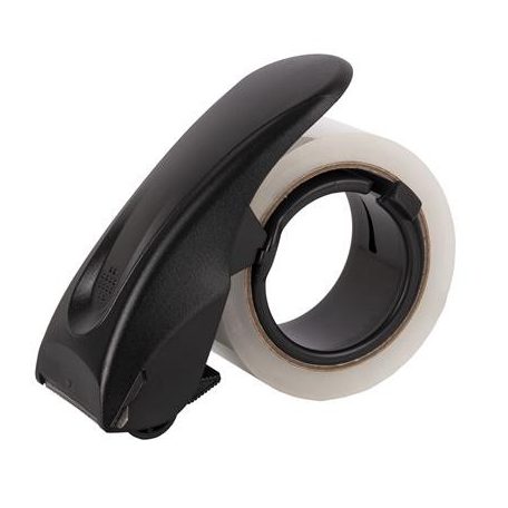 APLI Csomagolószalag adagoló, beépített pengével, csomagolószalaggal, APLI, fekete