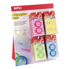   APLI Szövegkiemelő szalag display, 32 db, APLI, különböző színekben
