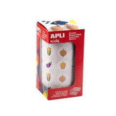   APLI Fejlesztő matricák, 20mm, zöldség, APLI Kids "Stickers", vegyes minták, 900 etikett/tekercs