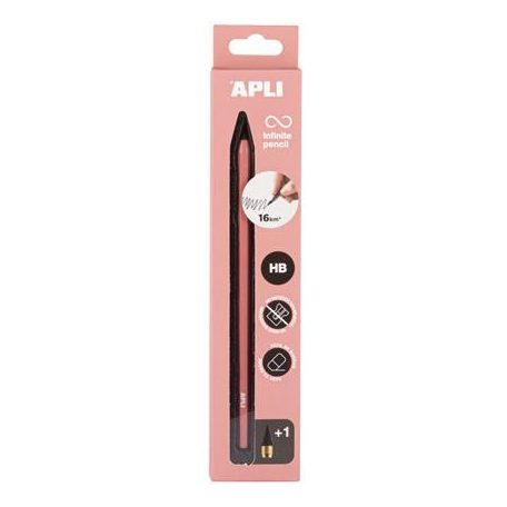 APLI Töltőceruza, HB, hatszögletű, csereheggyel, APLI "Infinite", rózsaszín