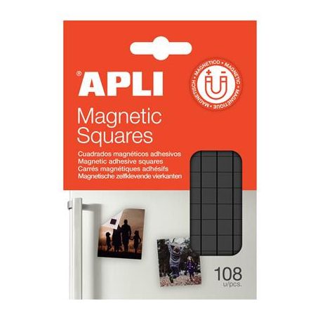 APLI Ragasztó négyzetek, mágneses, 108 db/csomag, kétoldalas, APLI