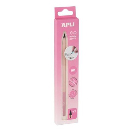 APLI Töltőceruza, HB, hatszögletű, csereheggyel, APLI "Infinite", pink