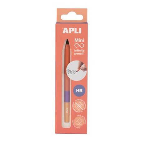 APLI Töltőceruza, mini, HB, hatszögletű, tricolor, APLI "Infinite", narancs