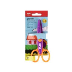   APLI Olló, kreatív, ívelt, APLI Kids "Curved", lila-narancssárga