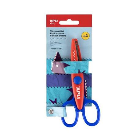 APLI Olló, kreatív, cikkcakk, APLI Kids "Zig-Zag", piros-kék