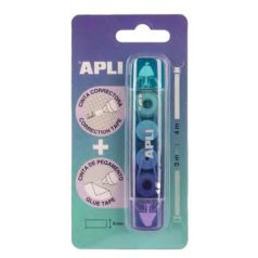   APLI Hibajavító- és ragasztóroller, 2in1, 5 mm x 4-3 m,  APLI , vegyes színek