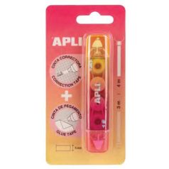   APLI Hibajavító- és ragasztóroller, 2in1, 5 mm x 4-3 m,  APLI , vegyes színek