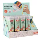 APLI Színes töltőceruza készlet, ceruzatartóban, display, APLI "Color Click", 12 szín