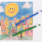 APLI Színes töltőceruza készlet, ceruzatartóban, APLI "Color Click", 12 különböző szín