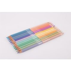  APLI Színes ceruza készlet, kétvégű, háromszögletű, APLI "Pastel Duo", 24 különböző pasztell szín