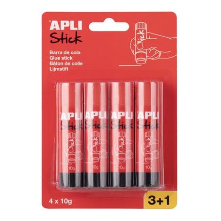 APLI Ragasztóstift, 10 g, 3+1 kiszerelés, APLI