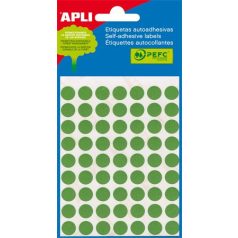   APLI Etikett, 8 mm kör, kézzel írható, színes, APLI, zöld, 288 etikett/csomag