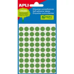   APLI Etikett, 8 mm kör, kézzel írható, színes, APLI, zöld, 288 etikett/csomag