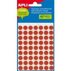   APLI Etikett, 10 mm kör, kézzel írható, színes, APLI, piros, 315 etikett/csomag