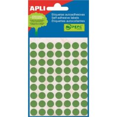   APLI Etikett, 10 mm kör, kézzel írható, színes, APLI, zöld, 315 etikett/csomag