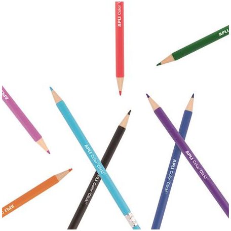 APLI Színes töltőceruza készlet, APLI "Color Click", 12 különböző szín