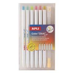   APLI Színes töltőceruza készlet, többszínű írásvonal, APLI "Color Click Mix"