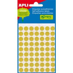   APLI Etikett, 13 mm kör, kézzel írható, színes, APLI, sárga, 175 etikett/csomag