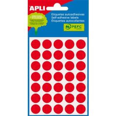   APLI Etikett, 13 mm kör, kézzel írható, színes, APLI, piros, 175 etikett/csomag