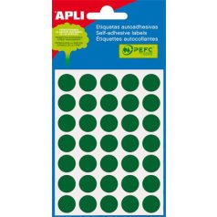   APLI Etikett, 13 mm kör, kézzel írható, színes, APLI, zöld 175 etikett/csomag