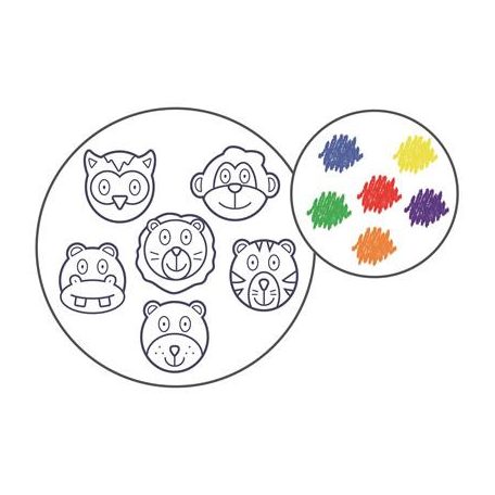 APLI Zsírkréta, állat formájú, APLI Kids "Paint & fun", 6 különböző szín