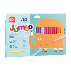   APLI Filctoll készlet, 9,6 mm, kimosható, vastag, APLI Kids "Jumbo", 14 különböző szín